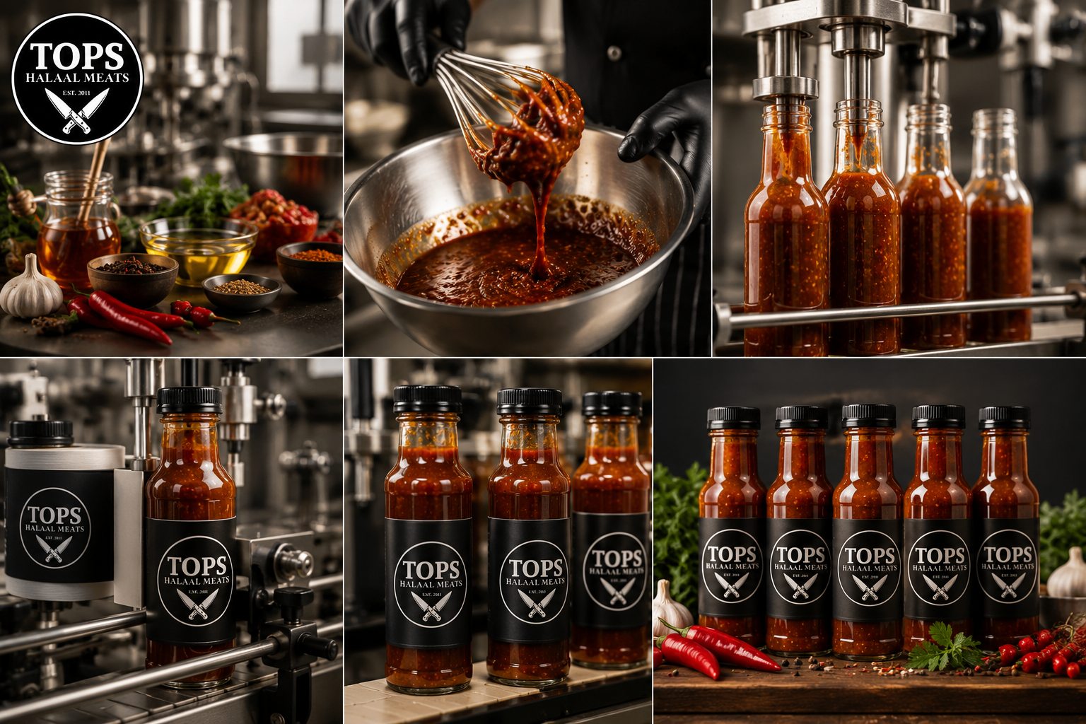 Sauces and ready-made bottles at Tops Halaal Meat Market